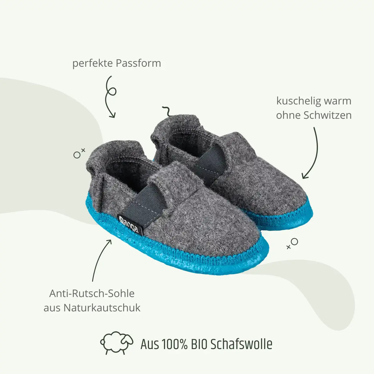 Mountain grey with blue sole