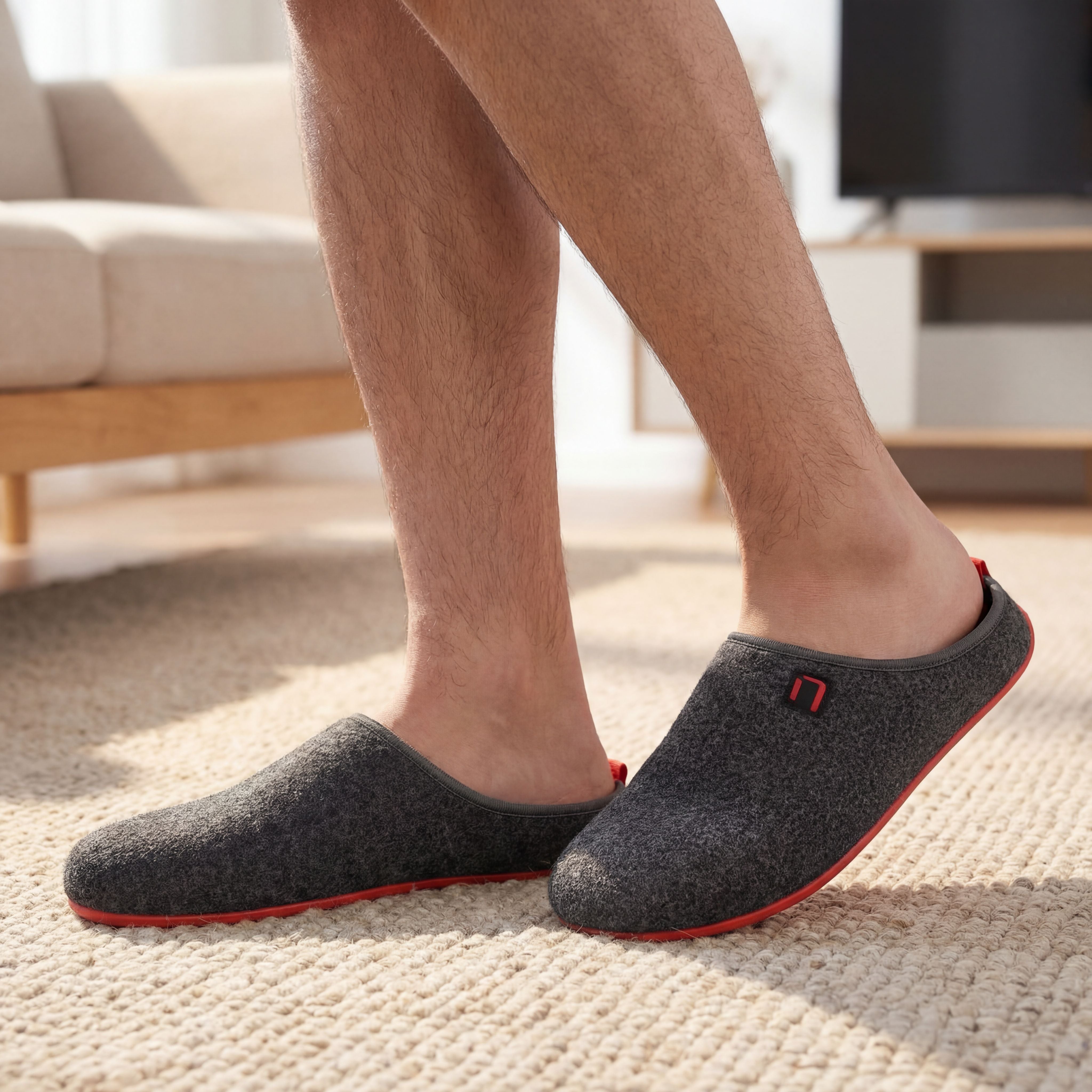 Wool slippers red