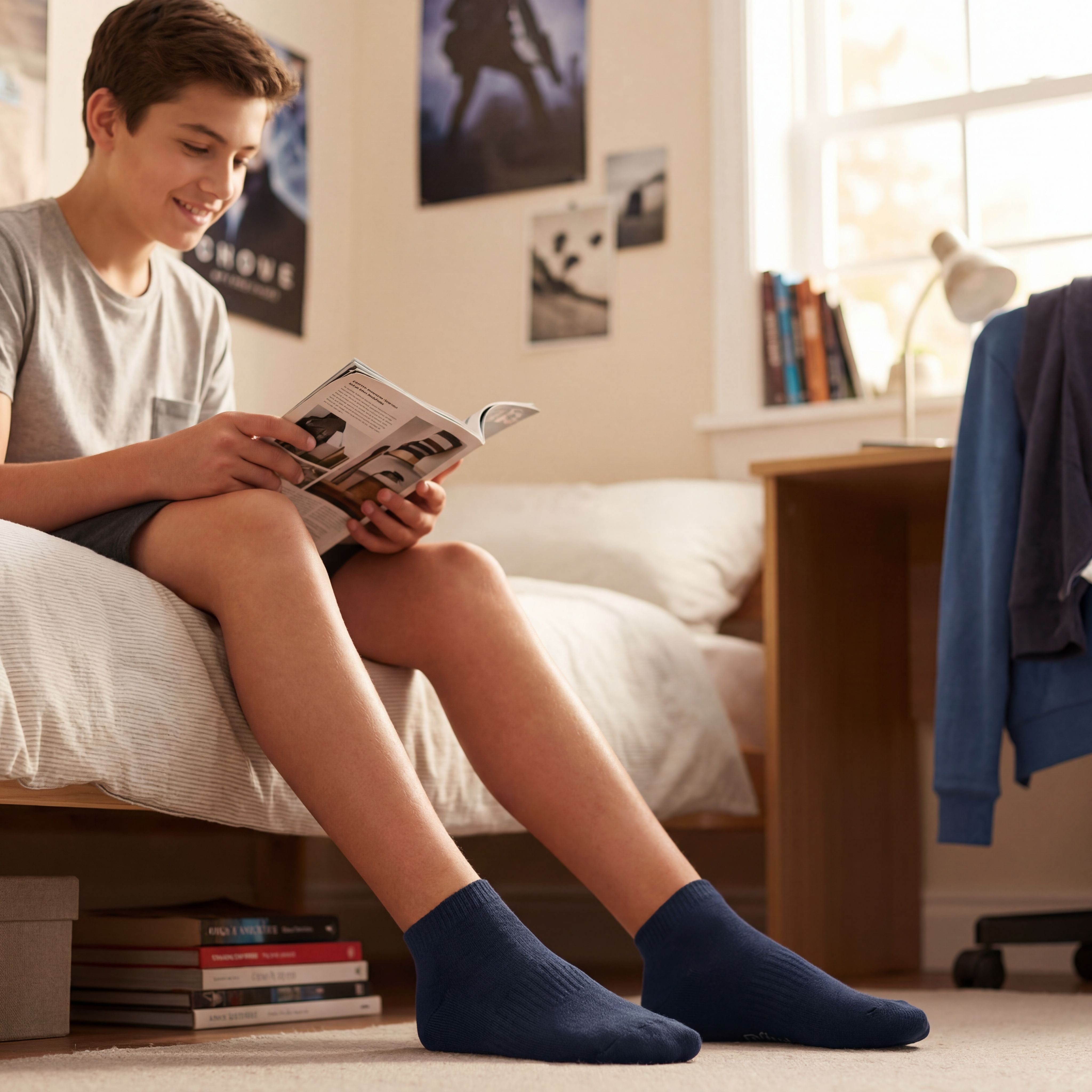 Organic Sneaker Socken Baumwolle in dunkelblau