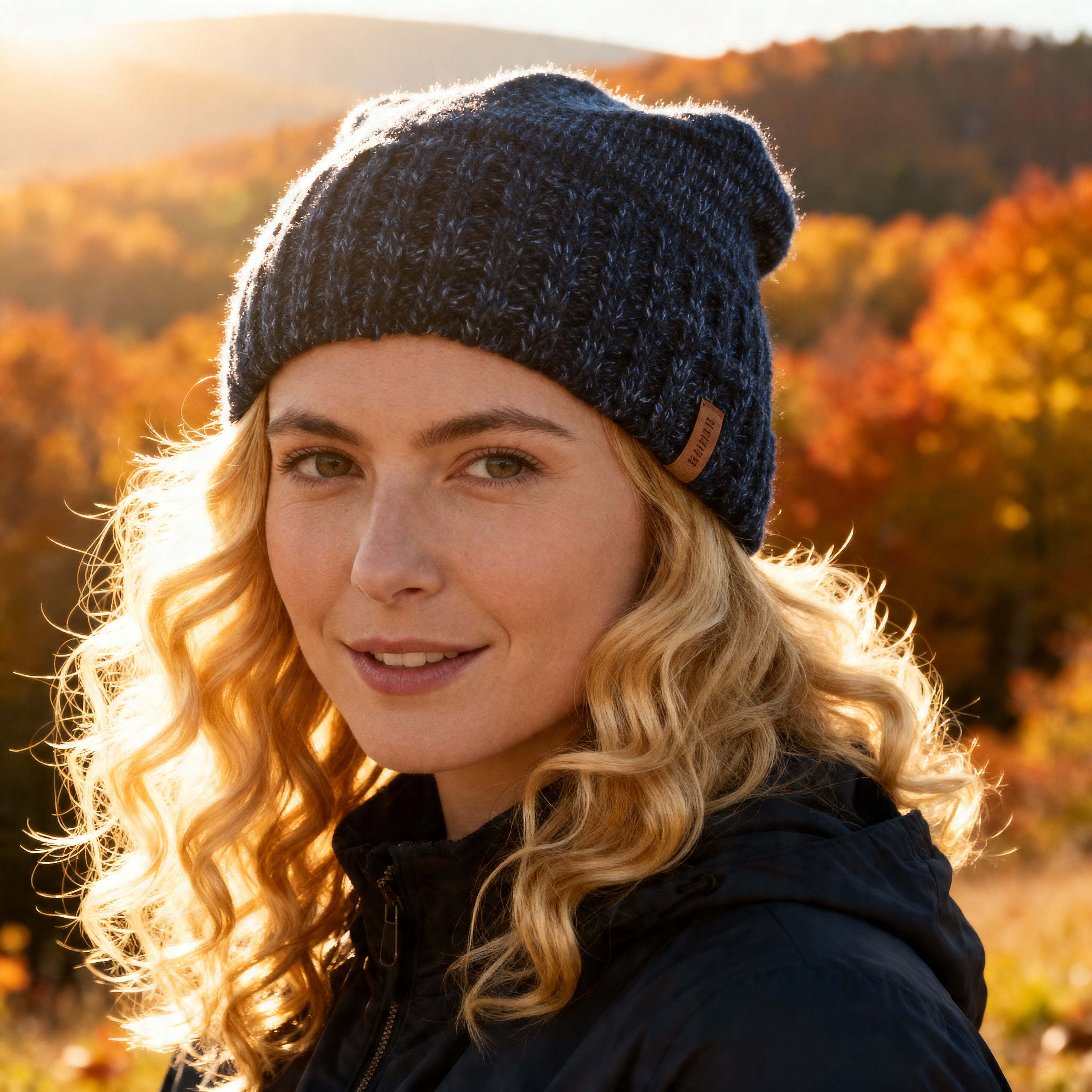 Long beanie Geistal in dark blue
