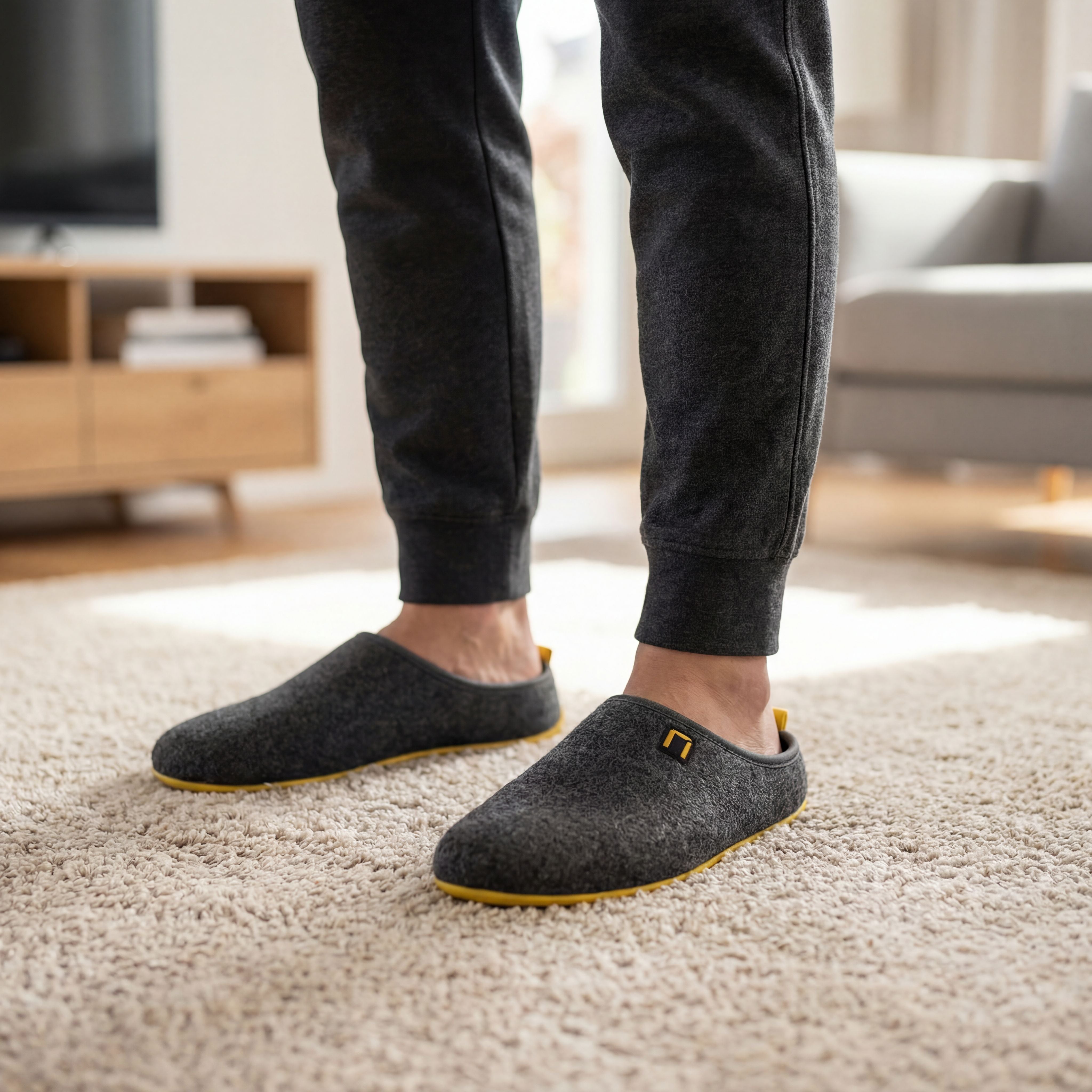 Wool slippers yellow